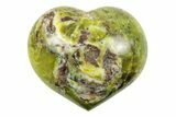Polished Green Pistachio Opal Heart - Madagascar #249527-1